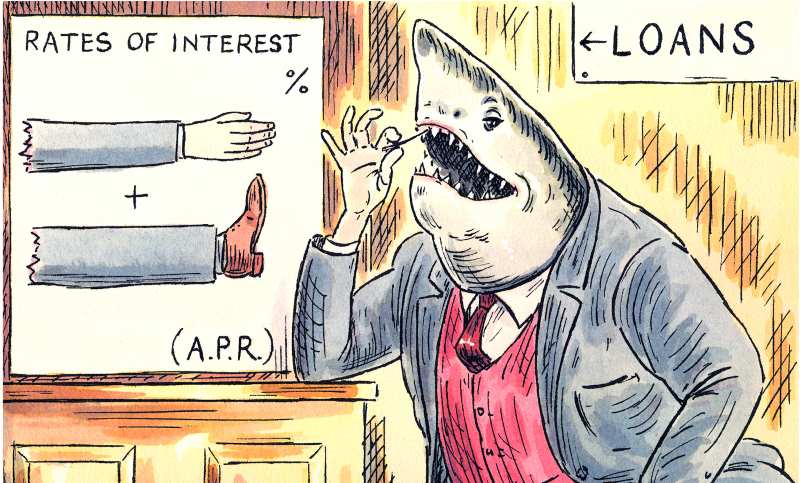 shark loan, with tarif for non payment
