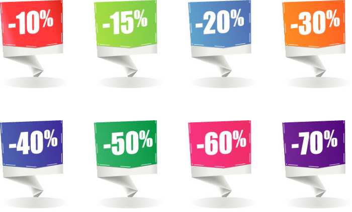 origami discount of various percentage