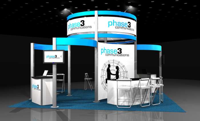 booth at trade fair in digital imaging