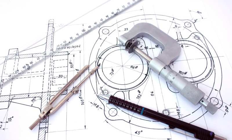 drawing board and technical drawing tools