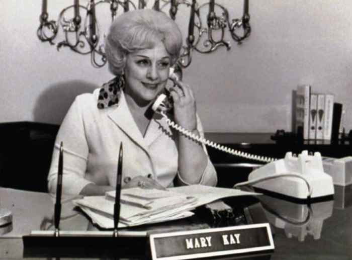 Mary Kay Ash at her working desk