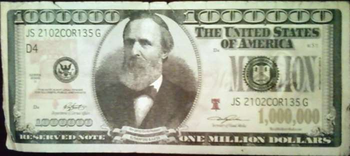 million dollar US banknote, old style