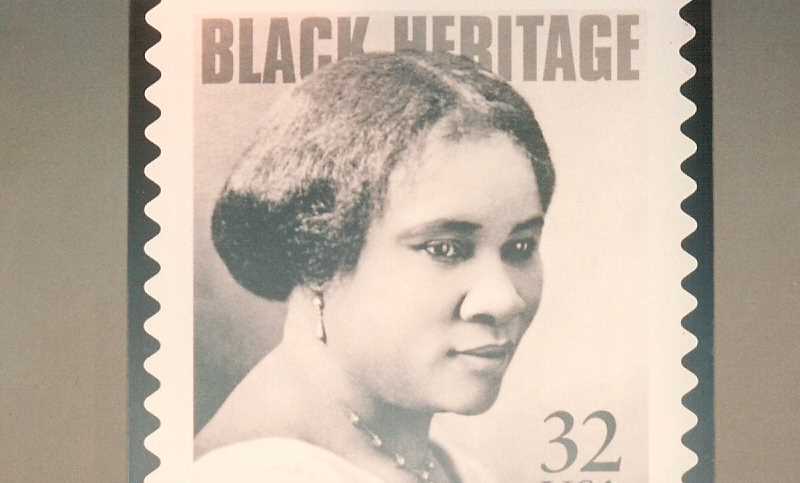 Madam CJ Walker portrait on american stamp