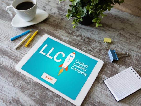 LLC Limited Liability Company. Business strategy and technology concept.