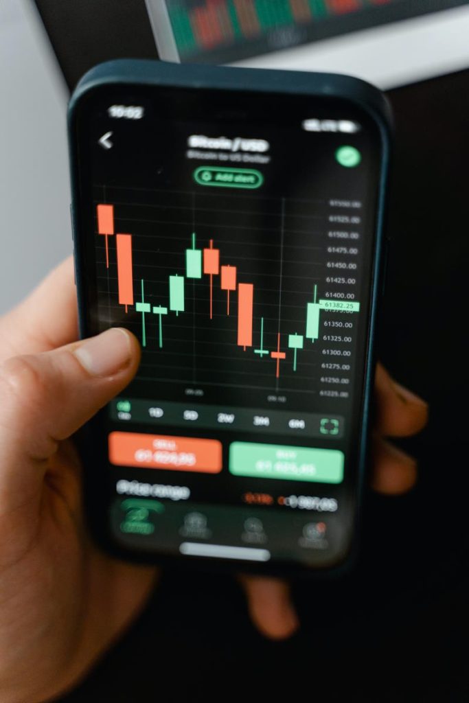 trading on smartphone chart analysis