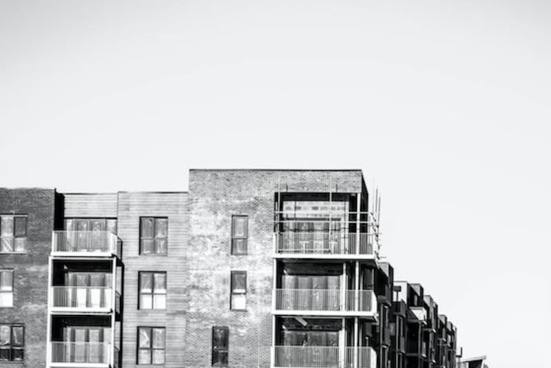 building in black and white