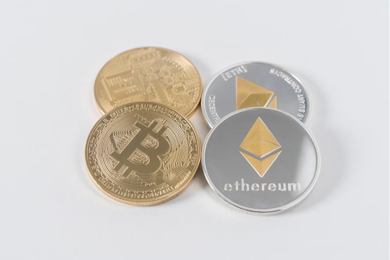 silver and gold crypto coins